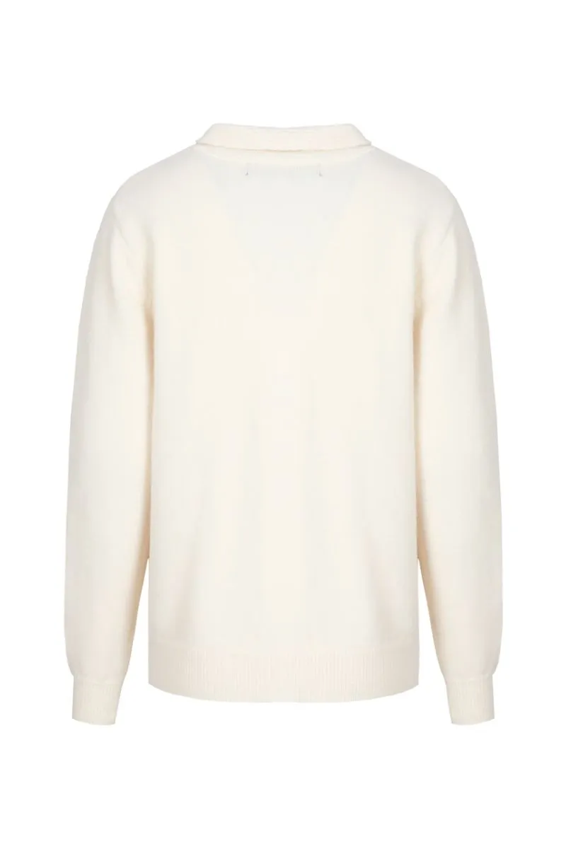 G-maxx Liora Knitting Cardigan Wool White, gebreide wollen cardigan in wit